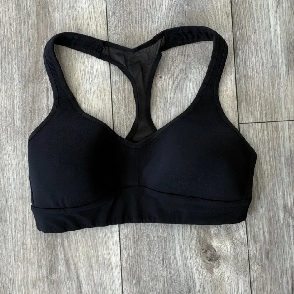 Lululemon Black Racerback Mesh High Impact Sports Bra Size 6